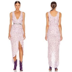 NICHOLAS Floral Drape Front Dress 100% Silk Size 4